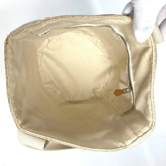 HERMES Saksaw PM Saksaw PM Bag Tote Bag Hand Bag Canvas Beige - Picture 9 of 14